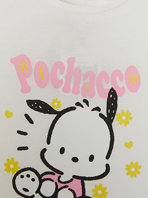 Bisiklet Yaka Pochacco Bask?l? K?z ?ocuk Ti??rt