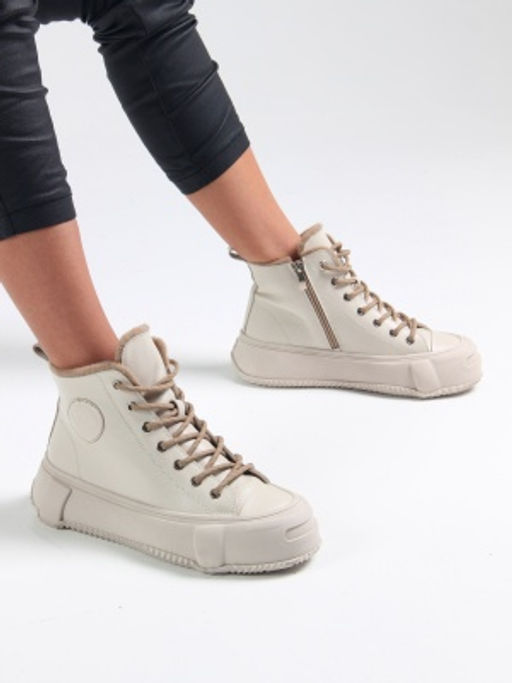 Ботинки 217.PODYUM151be. светло бежевый / Байка