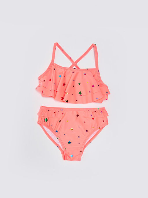 Bask?l? K?z Bebek Bikini Tak?m?