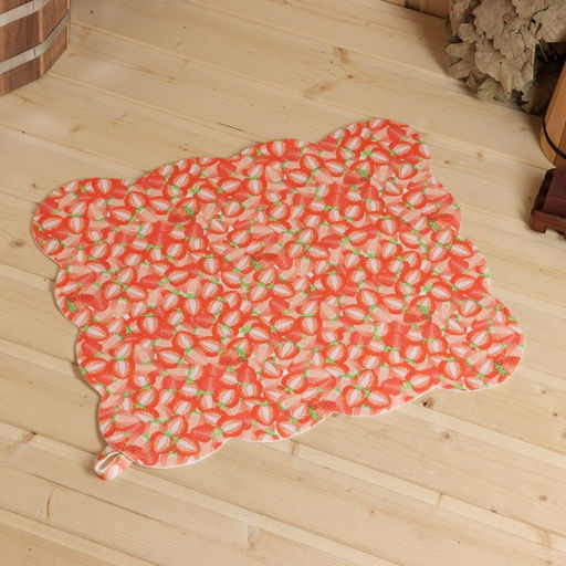 Набор банный женский Клубничка (шапка+рукавица+коврик) - Simaland фото 2