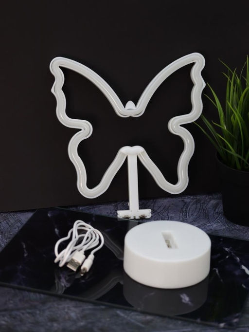 Неоновый LED ночник настольный "Butterfly", свечение mix (20*23,5 см)