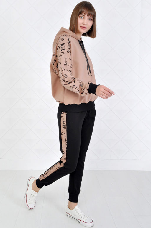 Арт. 2351 Костюм с брюками женский 44-52 (5 шт) Цвет:верх- полынь, черный, низ- полынь, черный - Калинка фото 4