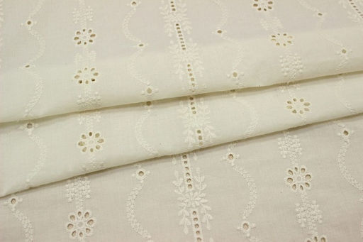 Шитье Цветочное ожерелье (фестоны с 2х сторон) цв.кремовый, ш.1.35м, батист, хл-100%, 80гр/м.кв - Купава фото 5