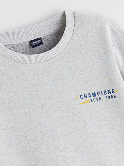 Bask?l? Erkek ?ocuk Sweatshirt