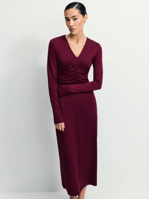 Платье миди со сборкой на талии / Zarina фото 4