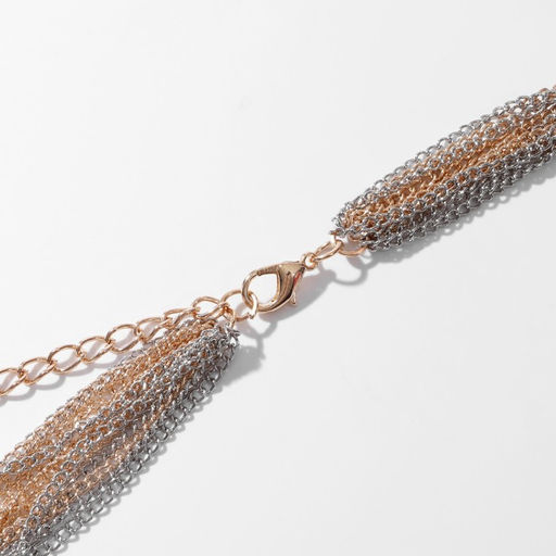 Колье Авангард водопад нитей, цвет серебряно-золотой, 56 см - Queen fair фото 3