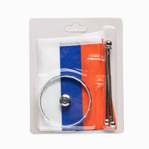 Флаг России настольный, с двумя флажками 8 х 11 см, круг, 16.5 х 12 см - Simaland фото 3