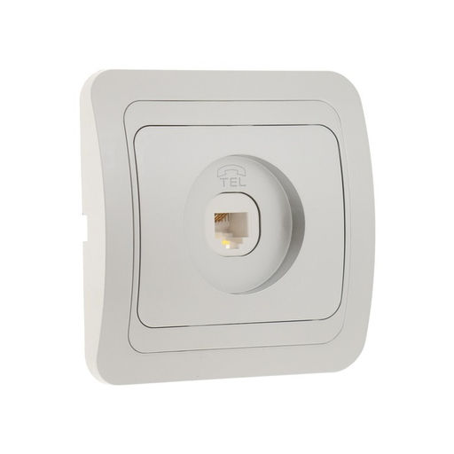 Розетка телефонная Luazon Lighting «Орион», скрытая, IP20, одноместная, серебристая