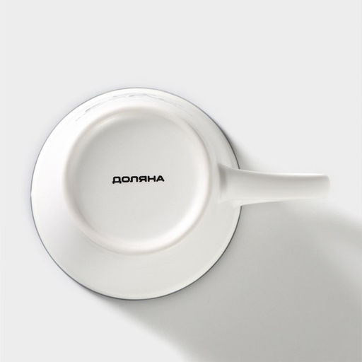 Кружка Доляна «Формула кофе», 340 мл, фарфор, белая, чёрная