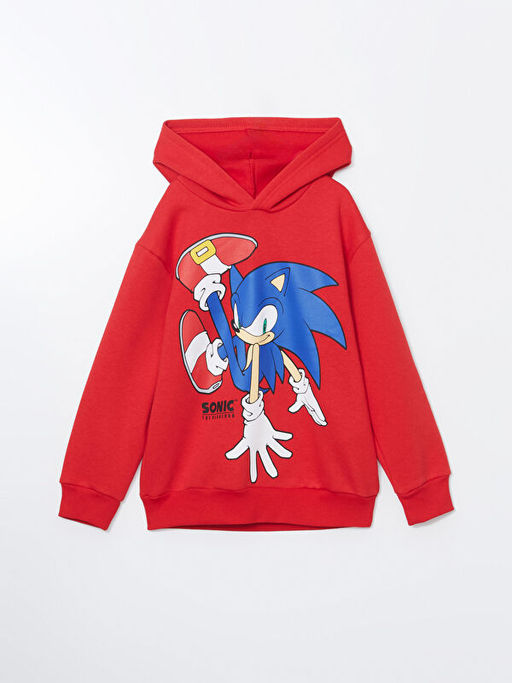 Sonic Bask?l? Erkek ?ocuk Kal?n Sweatshirt