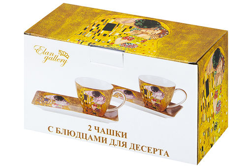 Набор 2 чашек 250 мл с блюдцами для десерта 20,5*10,5*2 см Поцелуй NEW BONE CHINA - Elan gallery фото 7