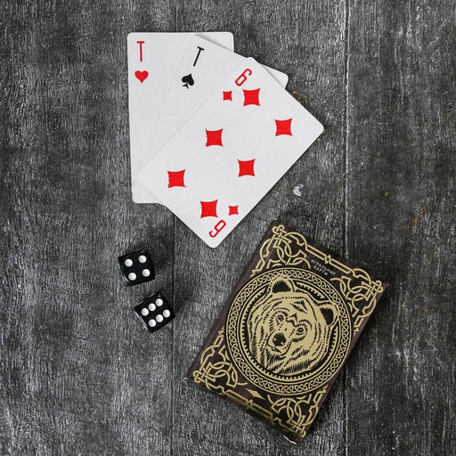 Подарочный набор мужской За настоящих мужиков: карты, домино, стопки 2 шт. ? 30 мл, кости игральные 4 шт. - Сима-ленд фото 4