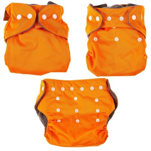 Трусики-подгузник, многоразовый, угольно-бамбуковая ткань, цвет оранжевый, от 0-36 мес. - Крошка я фото 5