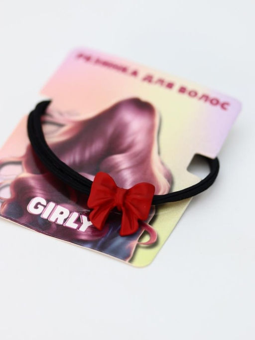Резинка для волос GIRLY "Bow", red