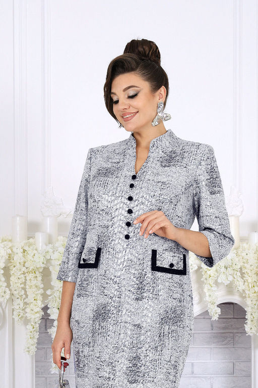 Платье Ninele 7523 серый  фото 8