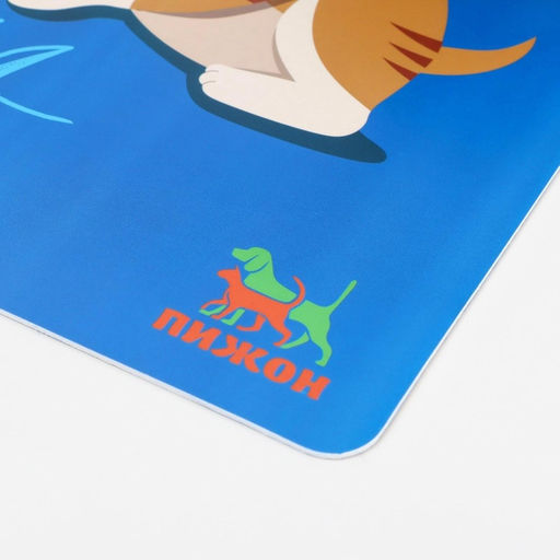 Коврик под миску Пижон «Вместе вкуснее» с нескользящим основанием 43×28 см