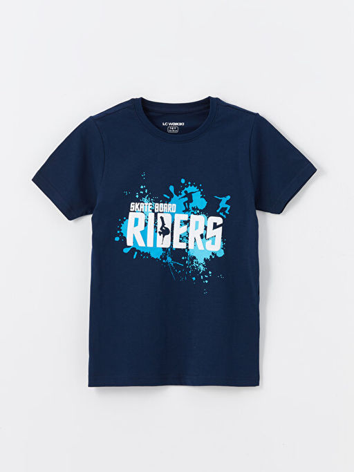 Bisiklet Yaka Bask?l? K?sa Kollu Erkek ?ocuk ?ortlu Pijama Tak?m? - Waikiki фото 2