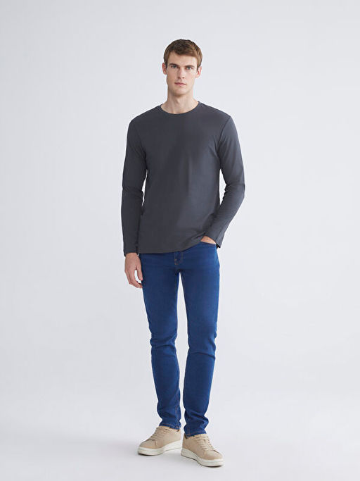 Bisiklet Yaka Uzun Kollu Erkek Ti??rt