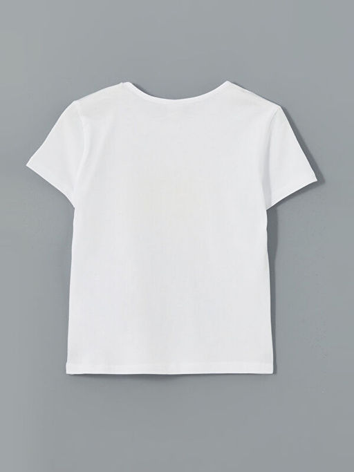 Bisiklet Yaka ?i?ekli K?z ?ocuk Ti??rt