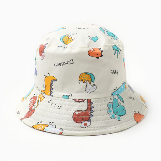 Панама детская KAFTAN «Счастливый динозавр», белая, размер 54