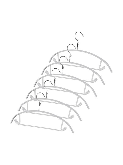 VAL GR-213R11S6 Вешалка мет., 42*23*1.2 см, набор 6 шт., c перекл., крючком д/экон. места, сер., шт - Valiant фото 2
