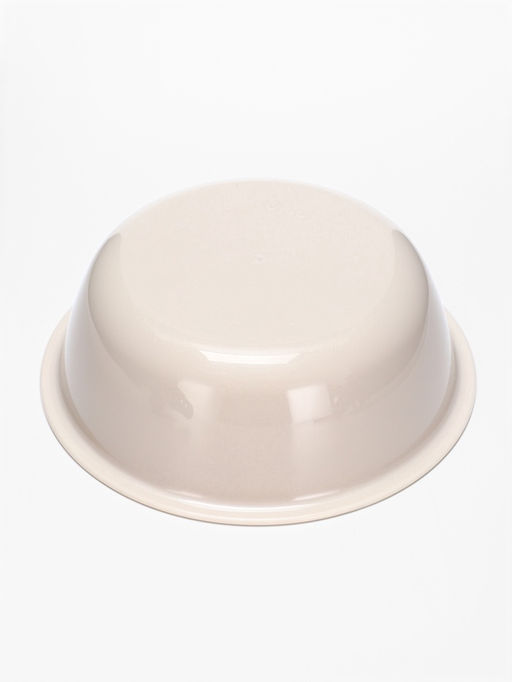 Миска двойная для животных «Мур-мяу», 300 мл, на подставке, пластик, бежевая