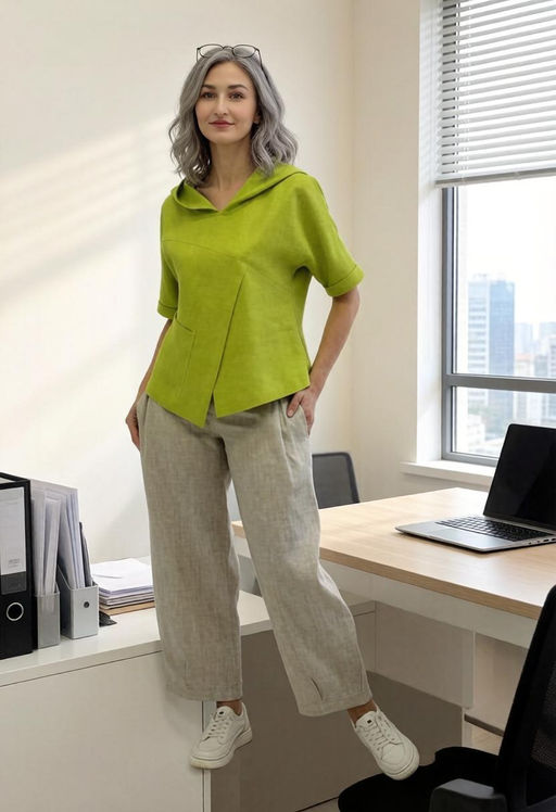 Блуза умягченный лен 100% - Елецкие узоры фото 2