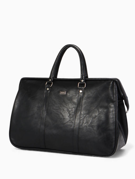 Сумка саквояж дорожная, на молнии, 48×18.5×30 см, чёрная