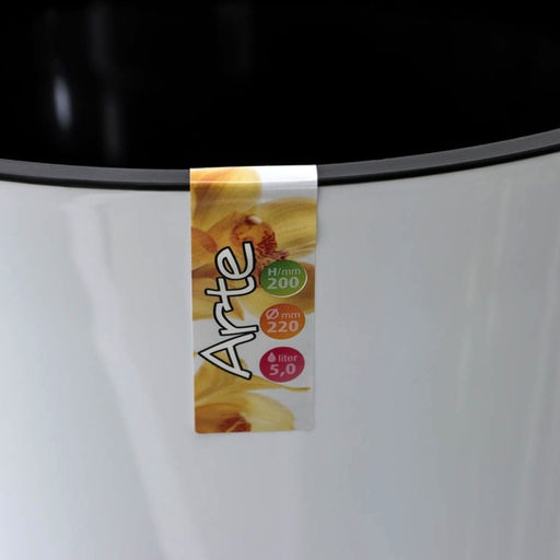 Кашпо для цветов со вставкой Santino «Арте», 5 л, пластик, бело-чёрный