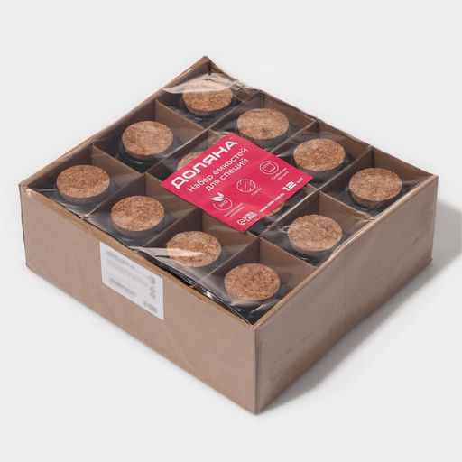 Набор баночек для специй Доляна «Парфе. Облачко», 100 мл, 6.5×5×7.5 см, с пробковой крышкой, 12 шт.