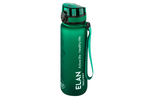 Бутылка для воды 1000 мл 7,8*7,8*28,5 см "Style Matte" с углублениями д/пальцев темно-зеленая