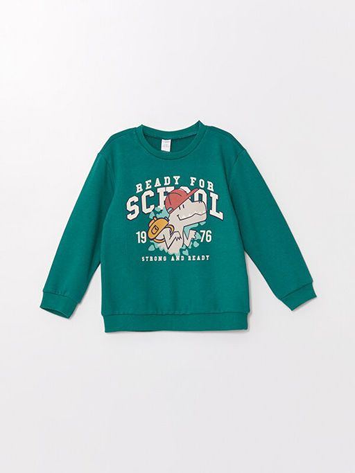 Bisiklet Yaka Uzun Kollu Erkek Bebek Sweatshirt