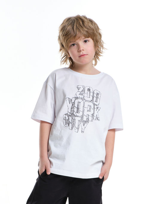 Футболка для мальчика с принтом 22-9017 белый - Mini maxi фото 7