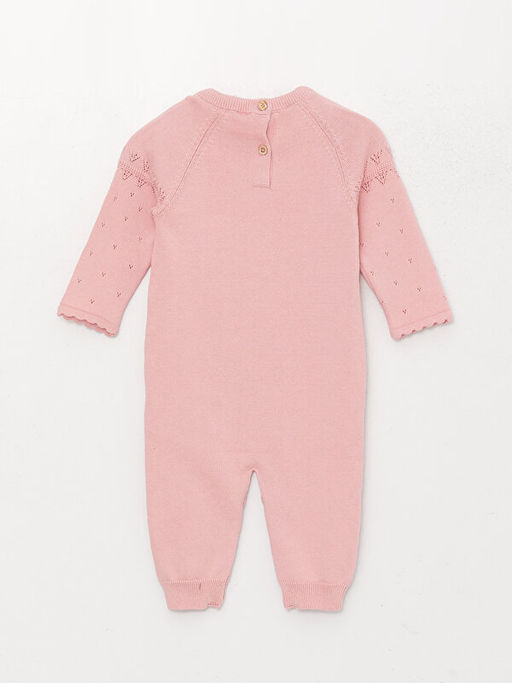 Bisiklet Yaka Kendinden Desenli K?z Bebek Triko Tulum - Waikiki фото 2