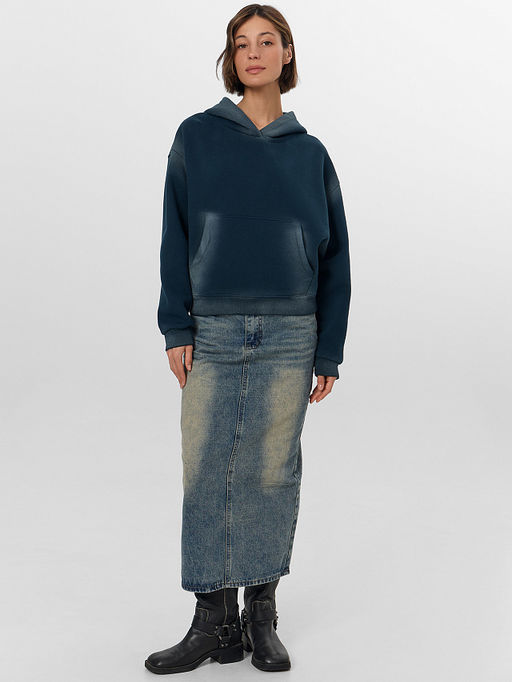 Худи женское зеленое с потертостями - Mark formelle фото 3