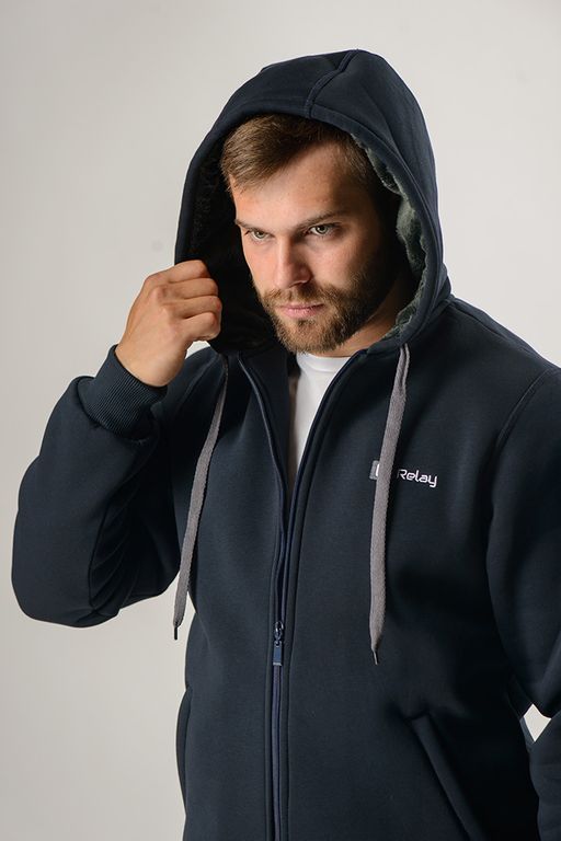 Толстовка М-1030: Футер 3-х ниточный с искусственным мехом Графит - Relay фото 4