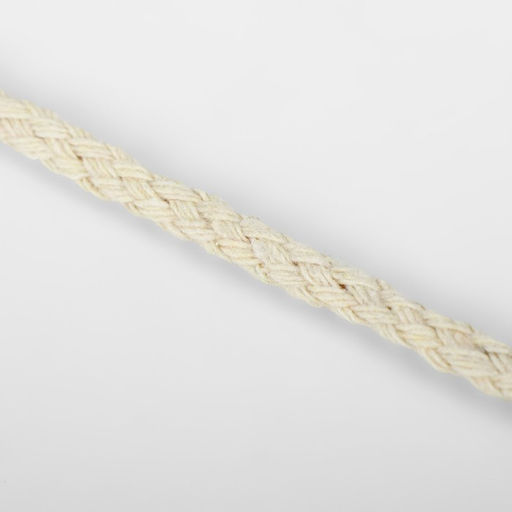 Шнур для плетения, хлопок, d=4 мм, 50±1 м, без сердечника, белый