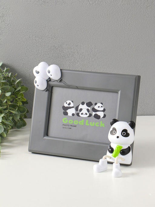 Фоторамка для фото 13×18 см «Пандочка с бамбуком», пластик, серый, горизонталь, 3.5×24.5×19 см