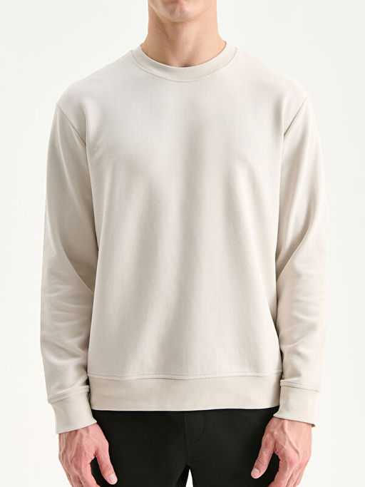 Bisiklet Yaka Nak??l? Erkek Sweatshirt