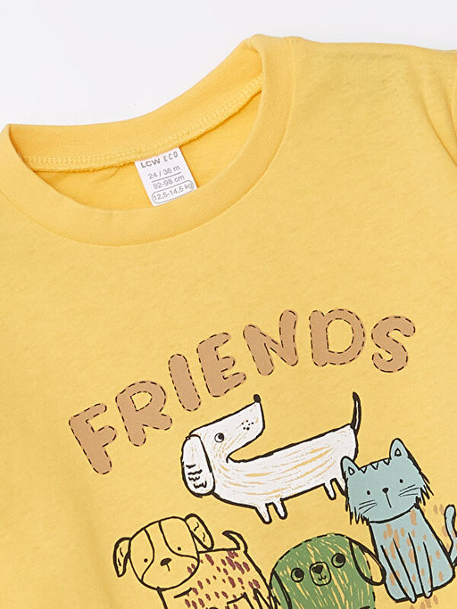 Bisiklet Yaka K?sa Kollu Bask?l? Erkek Bebek Ti??rt - Waikiki фото 2