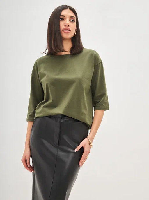 Лонгслив F112-1001. khaki - Fine joyce фото 5