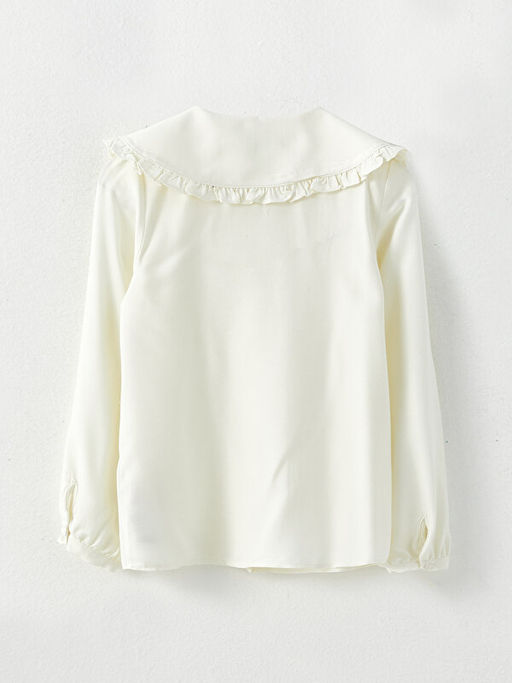 Bebe Yaka Nak?? Detayl? Uzun Kollu Poplin K?z ?ocuk G?mlek - Waikiki фото 2