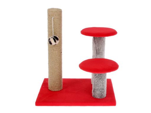Когтеточка Столбик + 2 гриба джут, LOWCOST, 43*36*31см, СТМ-10