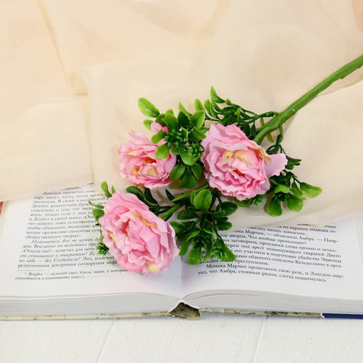 Цена за 2 шт. Цветы искусственные «Пион ветка», h=36 см, d=6 см, розовые