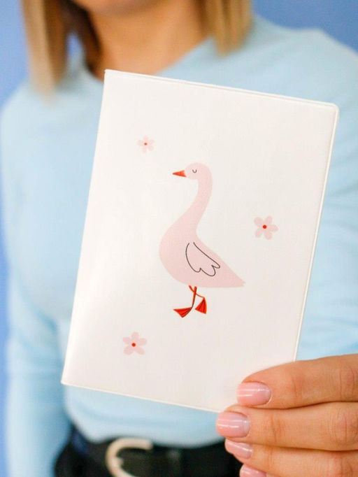 ОБЛОЖКА ДЛЯ ПАСПОРТА Pink goose, плотность 600 мкм