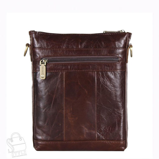 Сумка мужская кожаная кожаный  22332-2Z brown Zinimsk