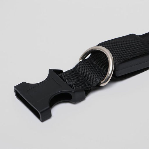 Ошейник с подсветкой размер XL, ОШ 52-60 х 2,5 см, 3 режима свечения чёрный - Пижон фото 4