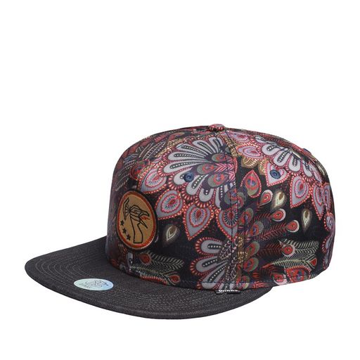 Бейсболка DJINNS арт. 6P SB Peacock Linen (черный / красный)