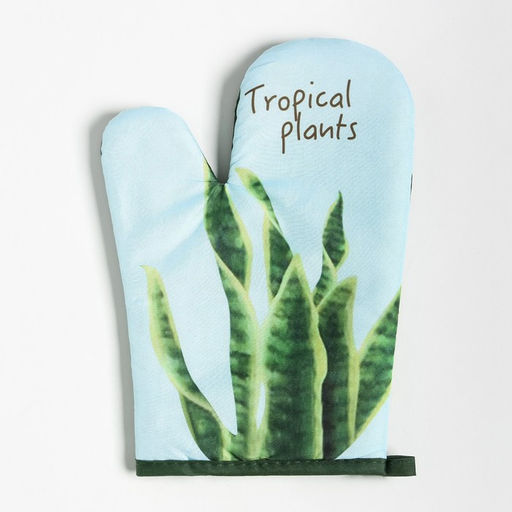 Цена за 4 шт. Варежка Доляна «Tropical» цвет голубой 26×16 см, 100% п/э