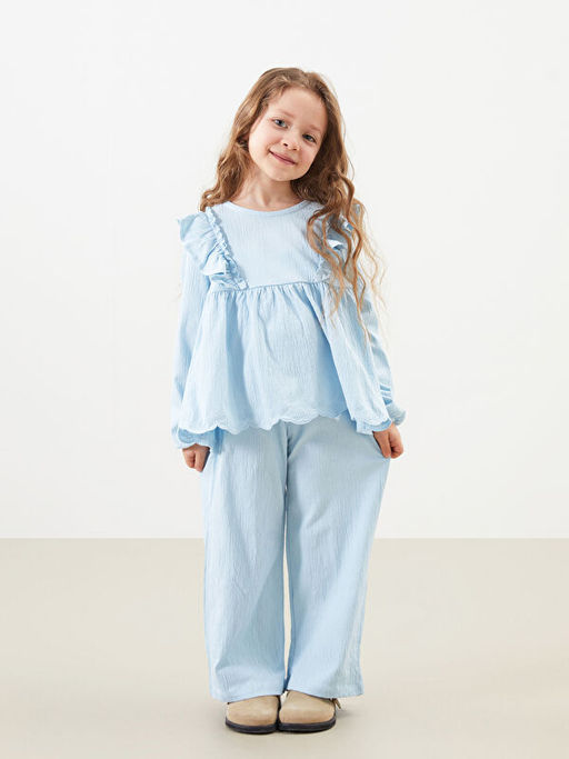 F?rf?rl? K?z Bebek Ti??rt ve Pantolon 2li Tak?m